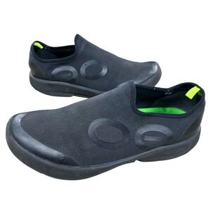 OOfos Mens Size 12 OOmg Eezee Low Recovery Sport Black canvas‎ comfort Slip On